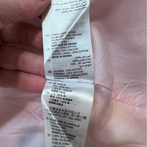 SANDRO Elia Mini Houndstooth Plaid Check Blazer Jacket Blue Gray Cotton Size 12 - Picture 11 of 12